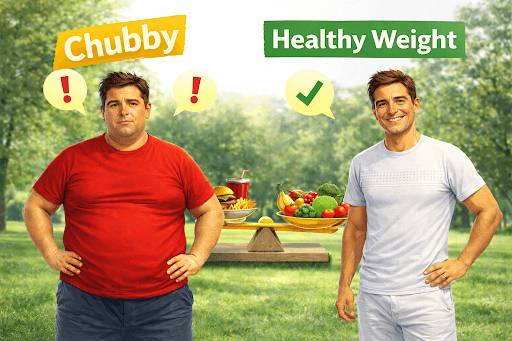 difference between a chubby and a healthy-weight person. Who are you?
